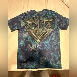 American Fighter Teal and Gold Graphic Tee